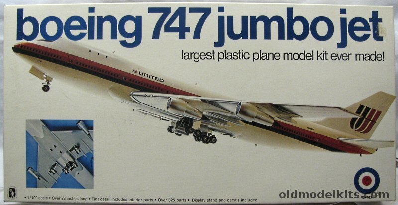 Entex 1/100 Boeing 747 Jumbo Jet United, 8453